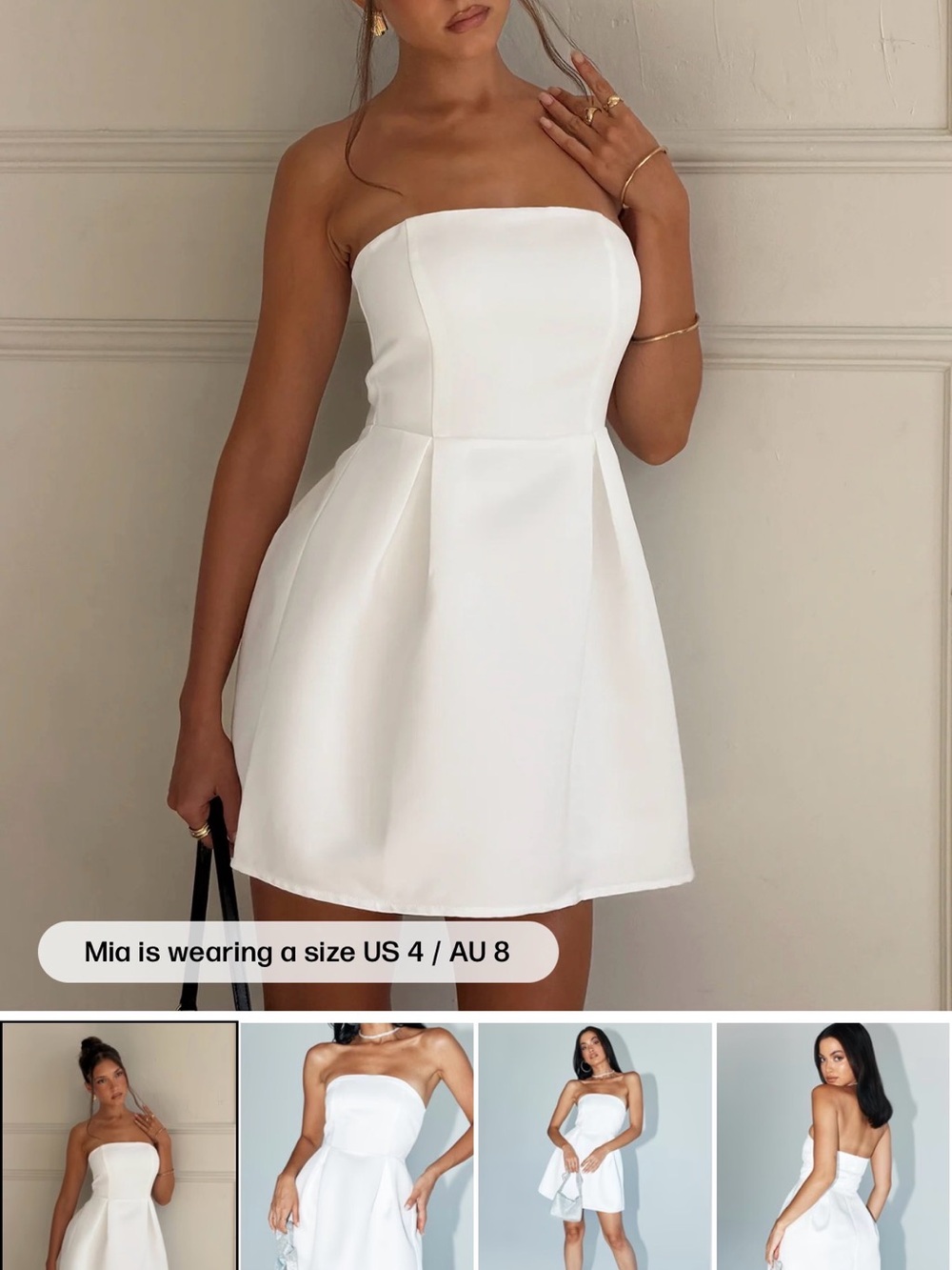 Princess Polly White Strapless Mini Dress